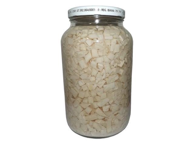 Palmito picado em conserva